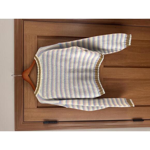 NWT Jessie Liu Wool Blend Knit Cardigan Sweater Metallic Trim Women’s Medium - Picture 6 of 10